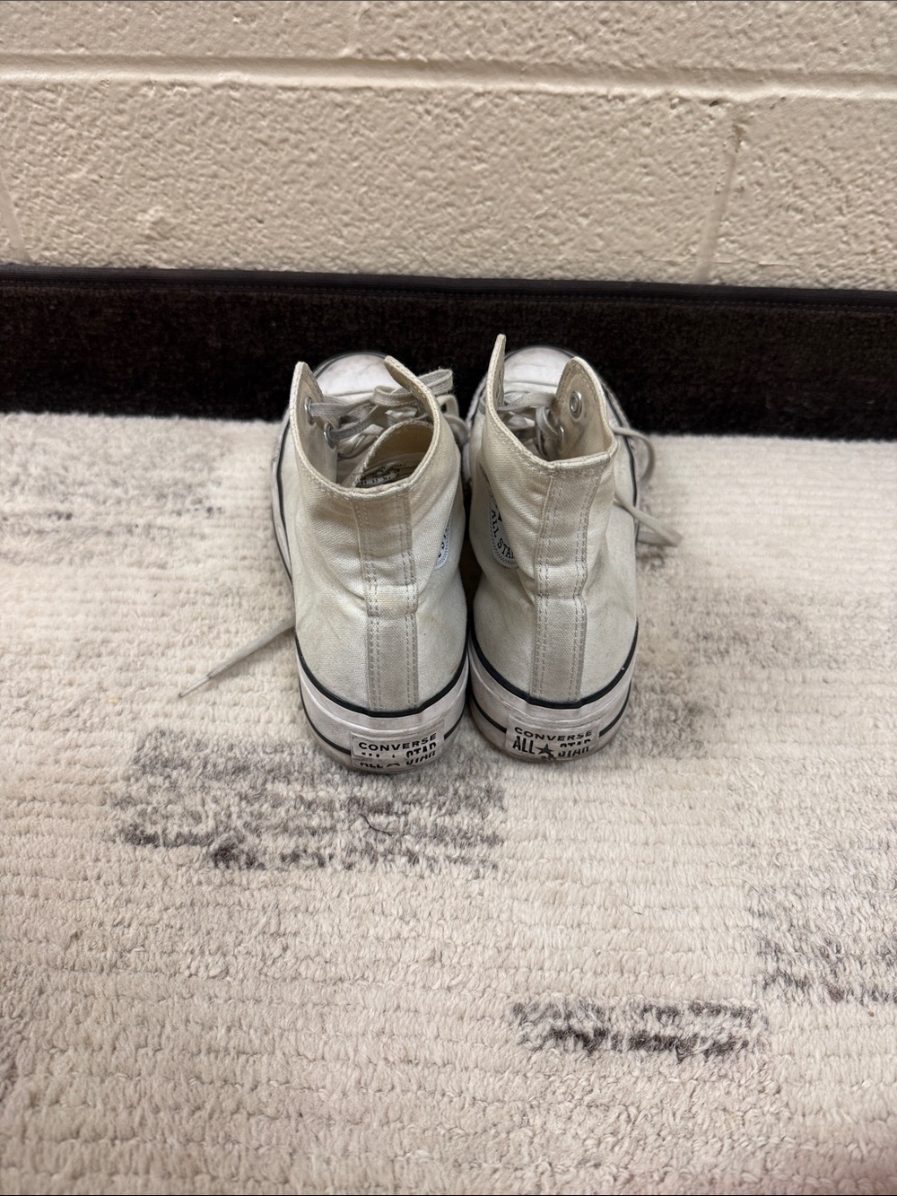 Converse White High-Top Canvas Sneakers with Black Trim - Picture 4 of 8